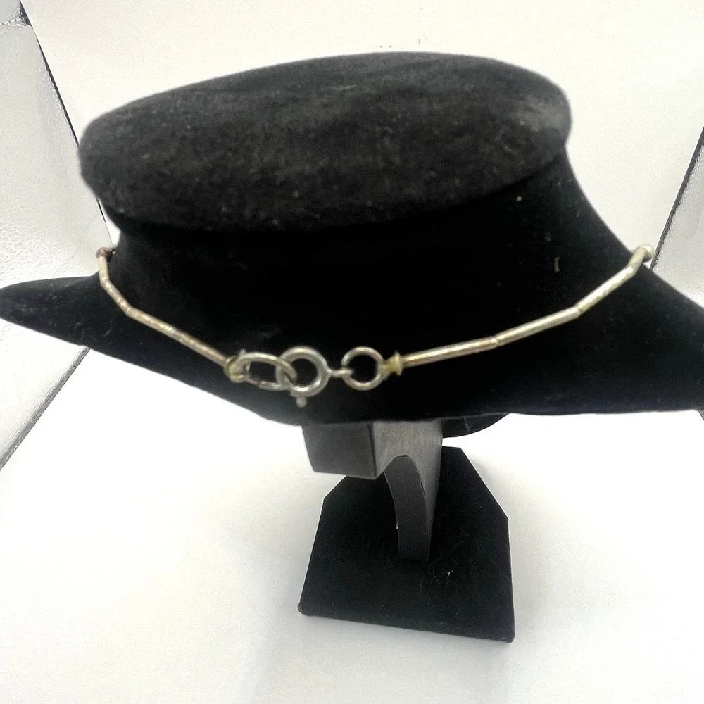 Vintage Turquoise Nugget‎ Sterling Silver Round & Melon Bead Necklace - Picture 2 of 11